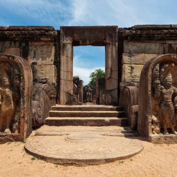Ruins in Quadrangle group in ancient city Pollonaruwa, Sri Lanka